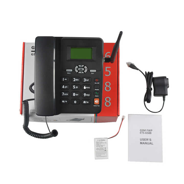Anonyme Téléphone Fixe GSM DUAL SIM - BATTERIE ET RADIO FM - Carte