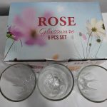 LOT DE 6 VERRES ROSE 280ml