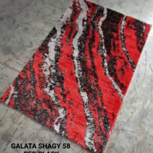 Tapis Galata Shaggy RED BLACK - Haute qualité
