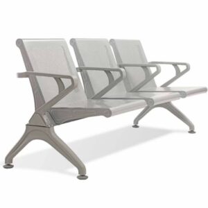 Chaise d'hôte à cadre métallique, chaise de bureau ou de visite, 3 places, mobilier d'hôtel