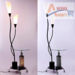 veilleuse de salon sur pied avec table vitré