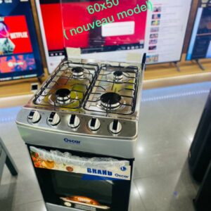 Cuisinière à Gaz - 04 FOyers - Oscar - Argentée - 60x50 Cm