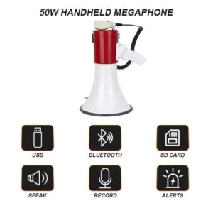 Mégaphone portable -50 W rechargeable et haut-parleur